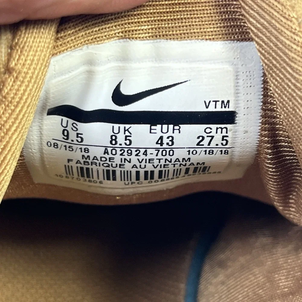 Nike Air Max 720 Wheat Black Club Gold Desert AO2924-700 Men's Size 9.5 Sneaker